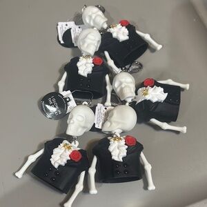 Skeleton Keychain sanitizer with Black Tuxedo and Red Rose